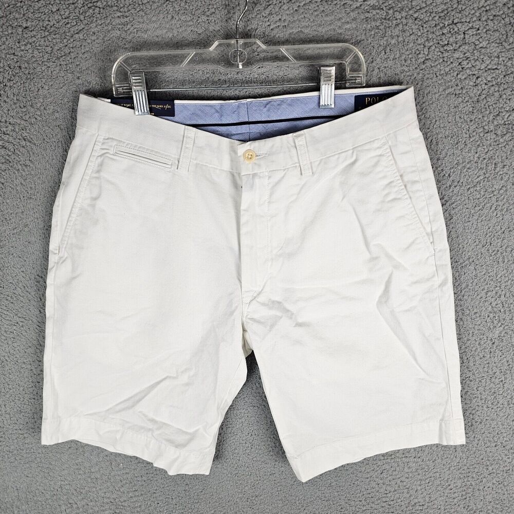 Polo Ralph Lauren Stretch Classic-Fit Chino 9" Inseam Shorts, White, 33